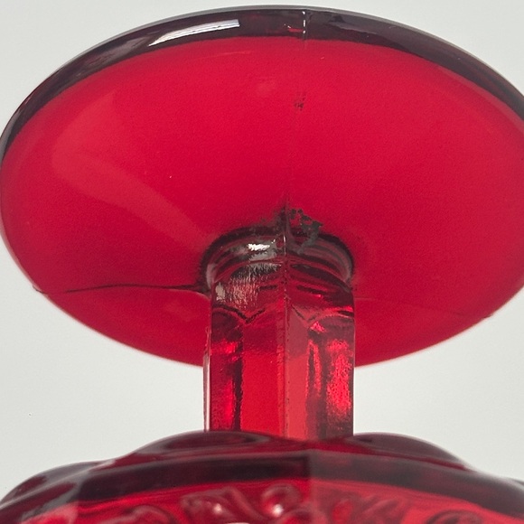 Panel Grape Ruby Champagne/Tall Sherbet Glass Set of 2 - L G WRIGHT GLASS - Picture 8 of 10